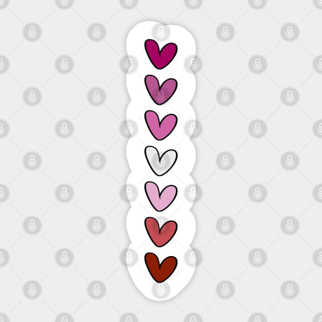 Lesbian hearts flag Sticker by artbypond